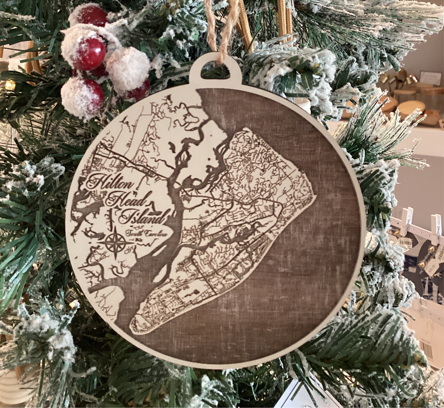 Hilton Head Island Map Ornament