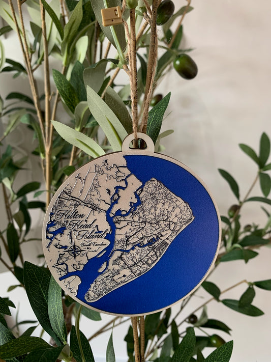 Hilton Head Island Map Ornament