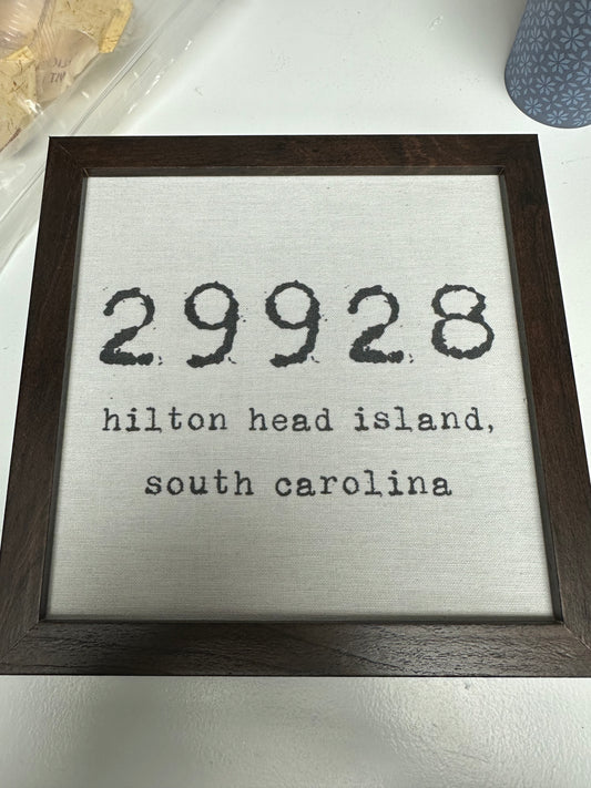 Hilton Head Island Zip Code Sign