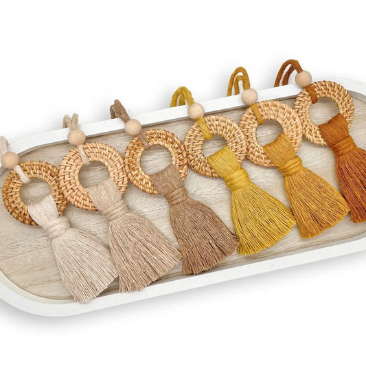 Macrame Rattan Diffuser Car Charm for Essential Oils