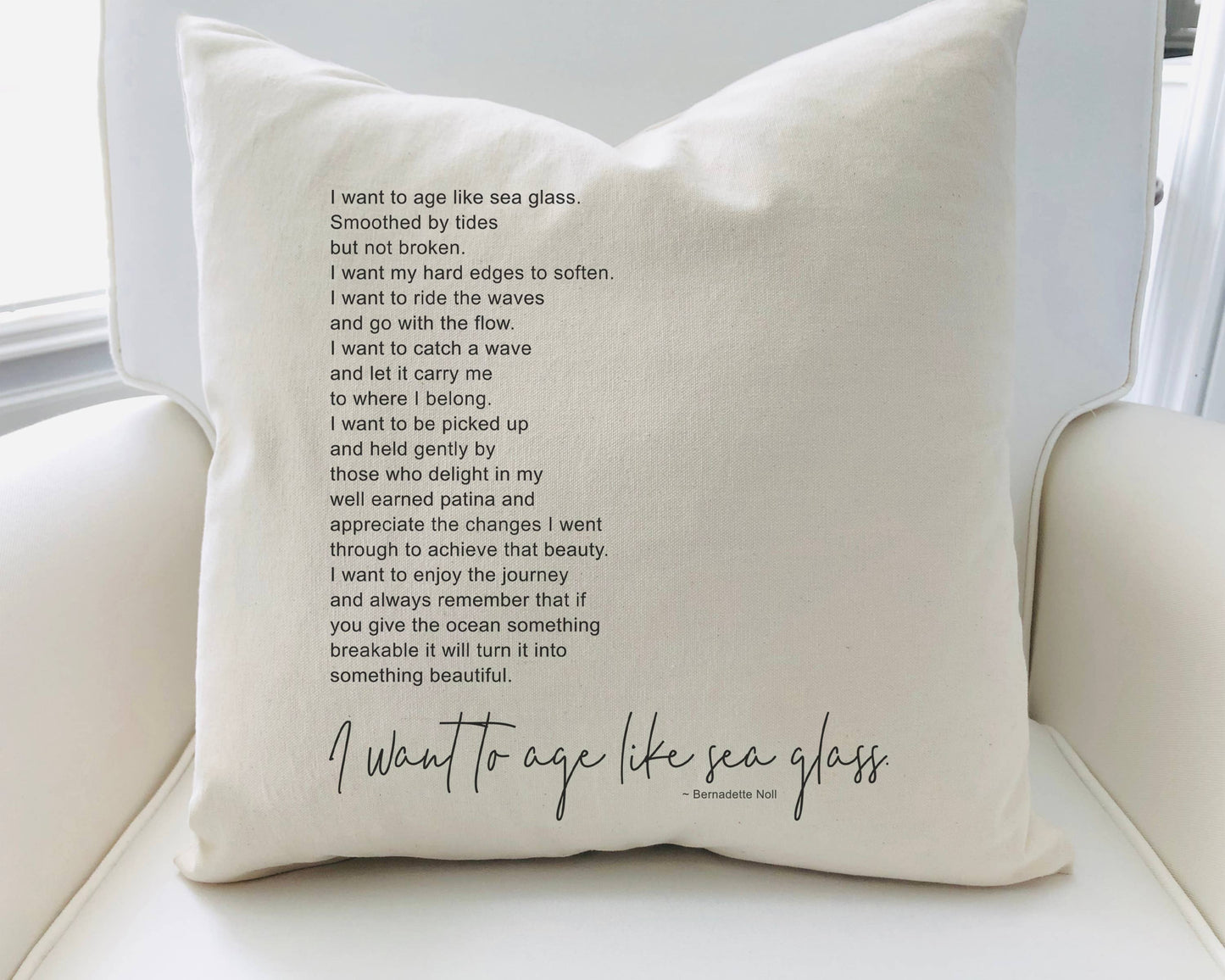 20x20 Pillow - Age Like Sea Glass Pillow