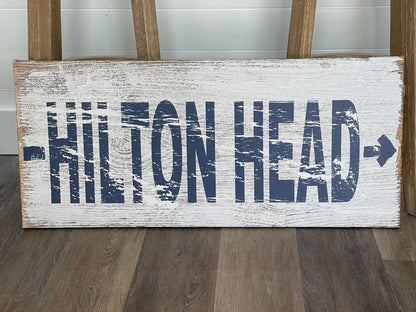 Weathered Beach and Hilton Head Signs