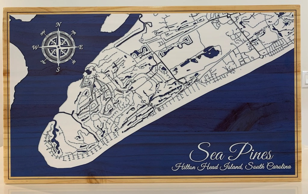 Printed Sea Pines Map Small- Fire & Pine