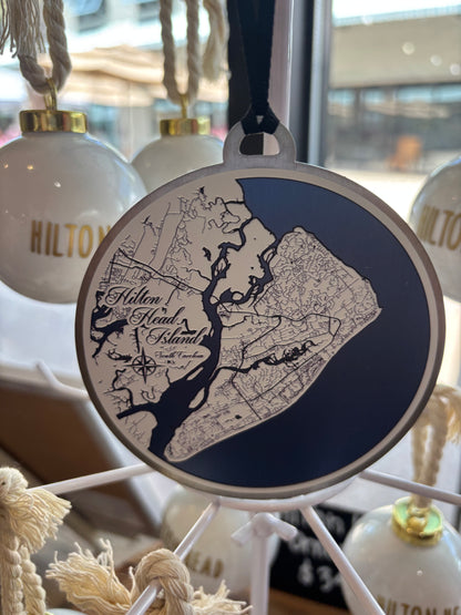 Hilton Head Island Map Ornament