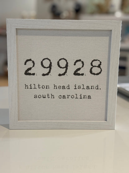 Hilton Head Island Zip Code Sign