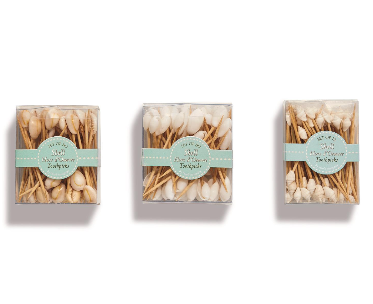 Seashell Hors D'Oeuvre Picks in Gift Box Assorted 3 Styles