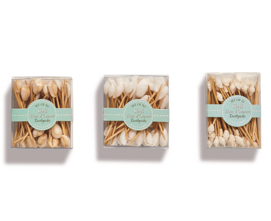 Seashell Hors D'Oeuvre Picks in Gift Box Assorted 3 Styles