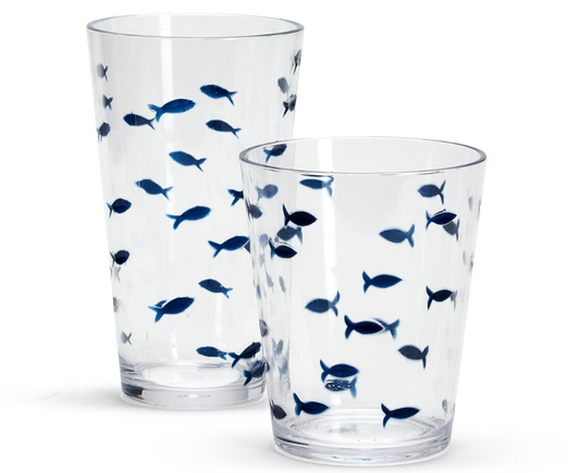 Blue Fish Acrylic Drinking Glass