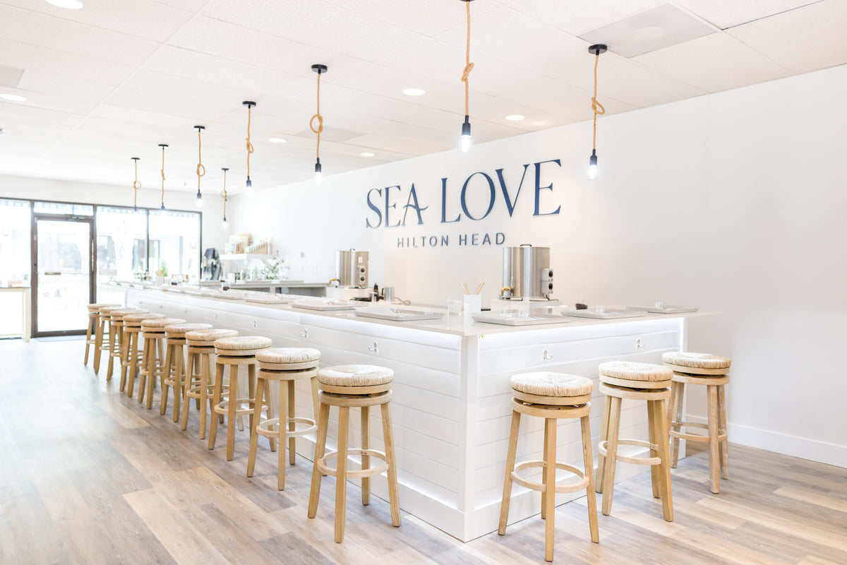 Sea Love candle bar and boutique interior in Hilton Head Island