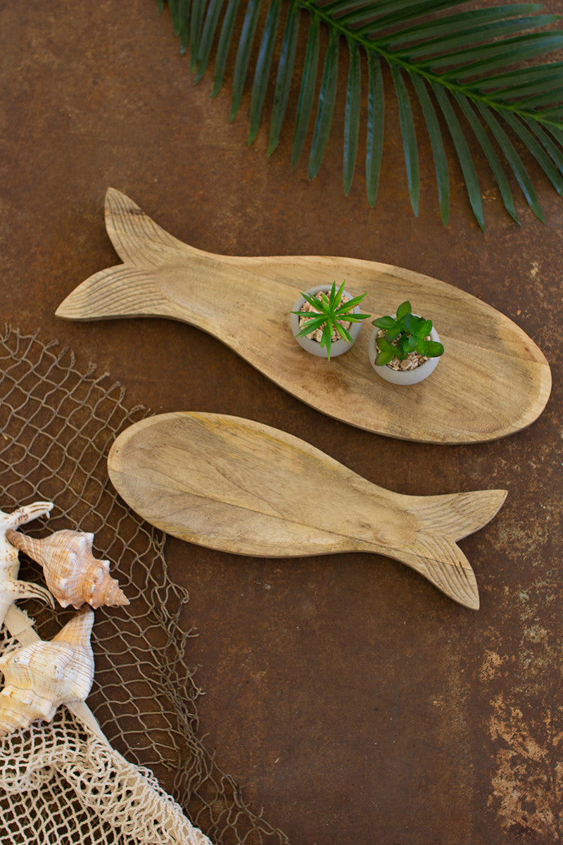 Carved Wooden Fish Platter