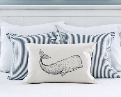 Coastal Lumbar Pillow - Whale