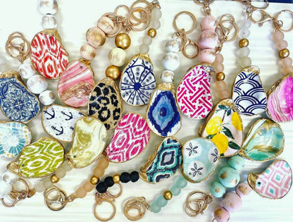 Keychains- Decoupage Oyster